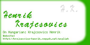 henrik krajcsovics business card